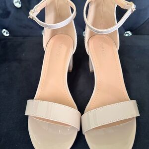 TOP Moda Women's Beige Ankle Strap Heels